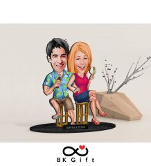 BK Gift Kişiye Özel Sevgililer Karikatürlü Ahşap Biblo, Sevgililer Günü Hediyesi, Doğum Günü Hediyesi, Yıl Dönümü Hediyesi-51