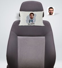 Kişiye Özel İsimli Erkek Radyolojist Karikatürlü Dikdörtgen Araç Koltuk Yastığı-1
