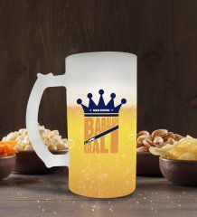 Kişiye Özel Babaların Kralı Tasarımlı Buzlu Cam Bira Bardağı 50cl-2
