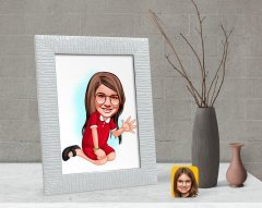 Kişiye Özel Kız Çocuk Karikatürlü Dekoratif Çerçeve-2