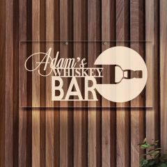 BK Gift Kişiye Özel Viski Tasarımlı Akrilik Bar Tabelası(38x19cm)-3, Home Bar Tabela, Duvar Dekoru