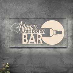 BK Gift Kişiye Özel Viski Tasarımlı Akrilik Bar Tabelası(38x19cm)-3, Home Bar Tabela, Duvar Dekoru