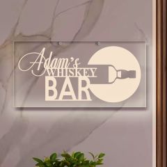 BK Gift Kişiye Özel Viski Tasarımlı Akrilik Bar Tabelası(38x19cm)-3, Home Bar Tabela, Duvar Dekoru