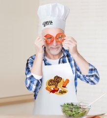 Kişiye Özel Big Chef Erkek Mutfak Önlüğü ve Aşçı Şapkası Seti-2