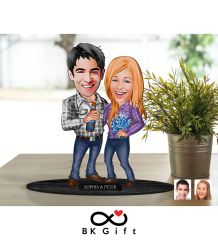 BK Gift Kişiye Özel Sevgililer Karikatürlü Ahşap Biblo, Sevgililer Günü Hediyesi, Doğum Günü Hediyesi, Yıl Dönümü Hediyesi-50