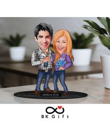 BK Gift Kişiye Özel Sevgililer Karikatürlü Ahşap Biblo, Sevgililer Günü Hediyesi, Doğum Günü Hediyesi, Yıl Dönümü Hediyesi-50