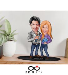BK Gift Kişiye Özel Sevgililer Karikatürlü Ahşap Biblo, Sevgililer Günü Hediyesi, Doğum Günü Hediyesi, Yıl Dönümü Hediyesi-50
