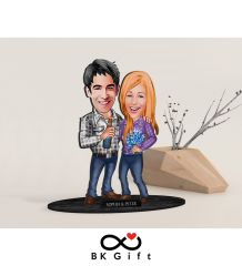BK Gift Kişiye Özel Sevgililer Karikatürlü Ahşap Biblo, Sevgililer Günü Hediyesi, Doğum Günü Hediyesi, Yıl Dönümü Hediyesi-50
