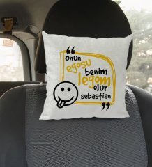 BK Gift Esprili Kare Araç Koltuk Yastığı-5
