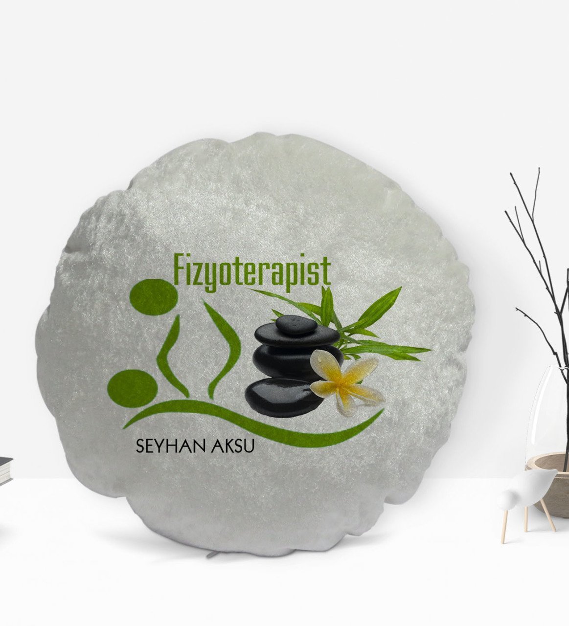 Kişiye Özel İsimli Fizyoterapist Tasarımlı Dekoratif Kırlent Yastık-1