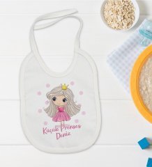 BK Kids Kişiye Özel Küçük Prenses Tasarımlı Bebek Mama Önlüğü - Model 1