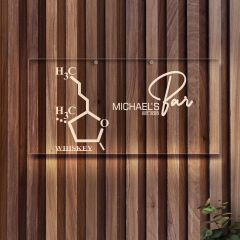 BK Gift Kişiye Özel Viski Tasarımlı Akrilik Bar Tabelası(38x19cm)-2, Home Bar Tabela, Duvar Dekoru