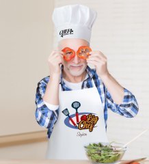 Kişiye Özel Big Chef Erkek Mutfak Önlüğü ve Aşçı Şapkası Seti-1