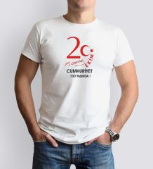 BK Gift 29 Ekim Tasarımlı Erkek Beyaz T-shirt-3, Arkadaşa Hediye, 29 Ekim Hediyesi Hediyesi, Trend Tişört, 100.Yıl Hediyesi