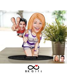 BK Gift Kişiye Özel Sevgililer Karikatürlü Ahşap Biblo, Sevgililer Günü Hediyesi, Doğum Günü Hediyesi, Yıl Dönümü Hediyesi-30