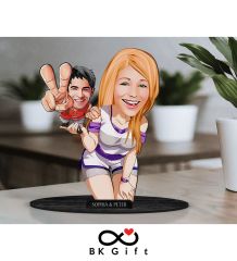 BK Gift Kişiye Özel Sevgililer Karikatürlü Ahşap Biblo, Sevgililer Günü Hediyesi, Doğum Günü Hediyesi, Yıl Dönümü Hediyesi-30