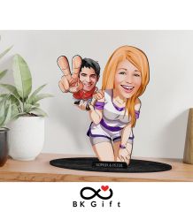 BK Gift Kişiye Özel Sevgililer Karikatürlü Ahşap Biblo, Sevgililer Günü Hediyesi, Doğum Günü Hediyesi, Yıl Dönümü Hediyesi-30