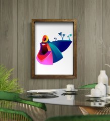 BK Gift Cafe & Bar & Restaurant Konseptli Doğal Masif Ahşap Çerçeveli Tablo-17