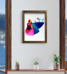 BK Gift Cafe & Bar & Restaurant Konseptli Doğal Masif Ahşap Çerçeveli Tablo-17