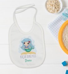 BK Kids Kişiye Özel Küçük Deniz Kızı Tasarımlı Bebek Mama Önlüğü - Model 1