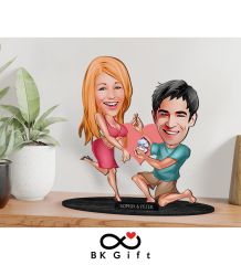 BK Gift Kişiye Özel Sevgililer Karikatürlü Ahşap Biblo, Sevgililer Günü Hediyesi, Doğum Günü Hediyesi, Yıl Dönümü Hediyesi-19