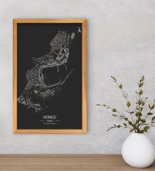 BK Gift Monaco Pist Tasarımlı Dekoratif Retro Ahşap Çerçeveli Tablo-1