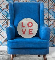 BK Gift Love Tasarımlı Yuvarlak Dekoratif Kırlent Yastık-1