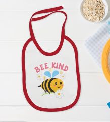 BK Kids Be Kind Tasarımlı Kırmızı Bebek Body Zıbın ve Mama Önlüğü Hediye Seti-2