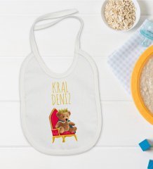 BK Kids Kişiye Özel Kral Tasarımlı Bebek Mama Önlüğü - Model 1