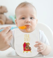 BK Kids Kişiye Özel Kral Tasarımlı Bebek Mama Önlüğü - Model 1