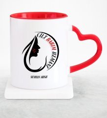 Kişiye Özel Mesleki Cilt Bakım Uzmanı Kırmızı Kalpli Kupa Bardak - 1