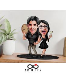 BK Gift Kişiye Özel Sevgililer Karikatürlü Ahşap Biblo, Sevgililer Günü Hediyesi, Doğum Günü Hediyesi, Yıl Dönümü Hediyesi-18