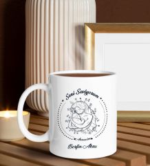 BK Gift Kişiye Özel İsimli Anneler Günü  Beyaz Kupa ve Papatya Kolye Hediye Seti, Anneler Günü Hediyeleri, Anneye Hediye-8