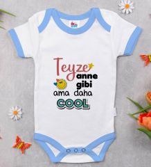 BK Kids Teyze Anne Gibi Tasarımlı Mavi Bebek Body Zıbın-1