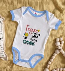 BK Kids Teyze Anne Gibi Tasarımlı Mavi Bebek Body Zıbın-1