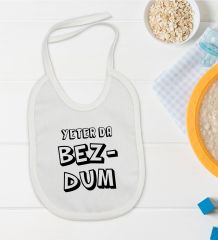 BK Kids Bezdum Tasarımlı Beyaz Bebek Mama Önlüğü-3