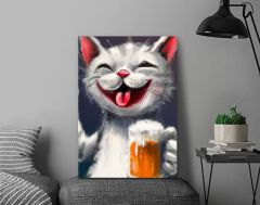 BK Gift  Beer Tasarımlı Kanvas Tablo-13 50x70cm Ev Dekorasyonu, Ev Hediyesi