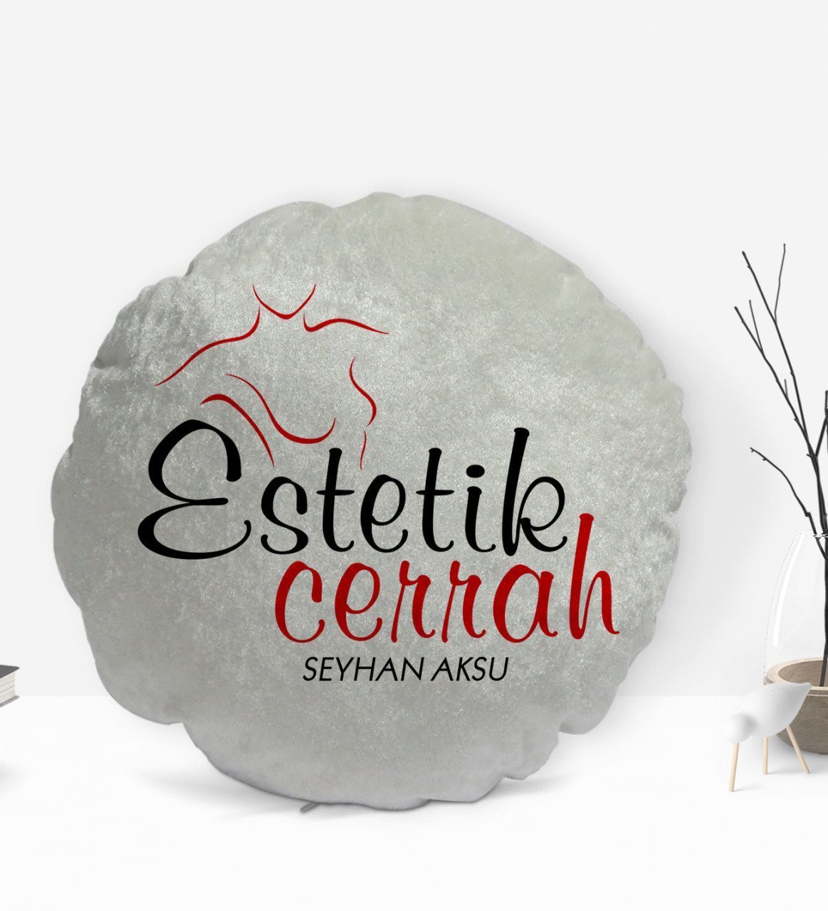 Kişiye Özel İsimli Estetik Cerrah Tasarımlı Dekoratif Kırlent Yastık-1