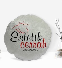 Kişiye Özel İsimli Estetik Cerrah Tasarımlı Dekoratif Kırlent Yastık-1