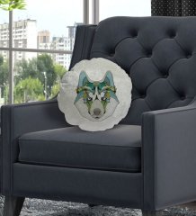BK Gift Kurt Tasarımlı Yuvarlak Dekoratif Kırlent Yastık-1