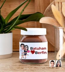 BK Gift Sevgiliye Özel İsimli Papatya Kolye ve Karikatürlü Nutella 400gr. Hediye Seti, Sevgililer Günü Hediye, Doğum Günü Hediyesi, Sevgiliye Hediye-6