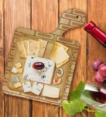 BK Gift Modern Art Tasarımlı Kare Şeklinde Doğal Ahşap Servis ve Sunum Tabağı Model 19