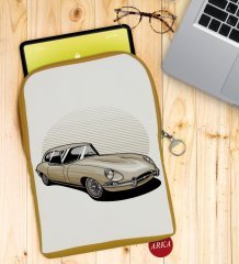 BK Gift Klasik Araç Tasarımlı Taşınabilir Koruyucu Tablet Kılıfı & Organizer Çanta - Sarı-8