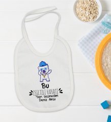 BK Kids Kişiye Özel Işıltılı Hayatı Ben Seçmedim Tasarımlı Bebek Mama Önlüğü - Model 1