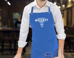 BK Gift Kişiye Özel İsimli Bar Tasarımlı Profesyonel Mavi Mutfak Önlüğü, Aşçı Önlüğü, Şef Önlüğü, Arkadaşa Hediye-2