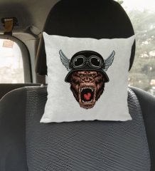 BK Gift Goril Tasarımlı Kare Araç Koltuk Yastığı-1