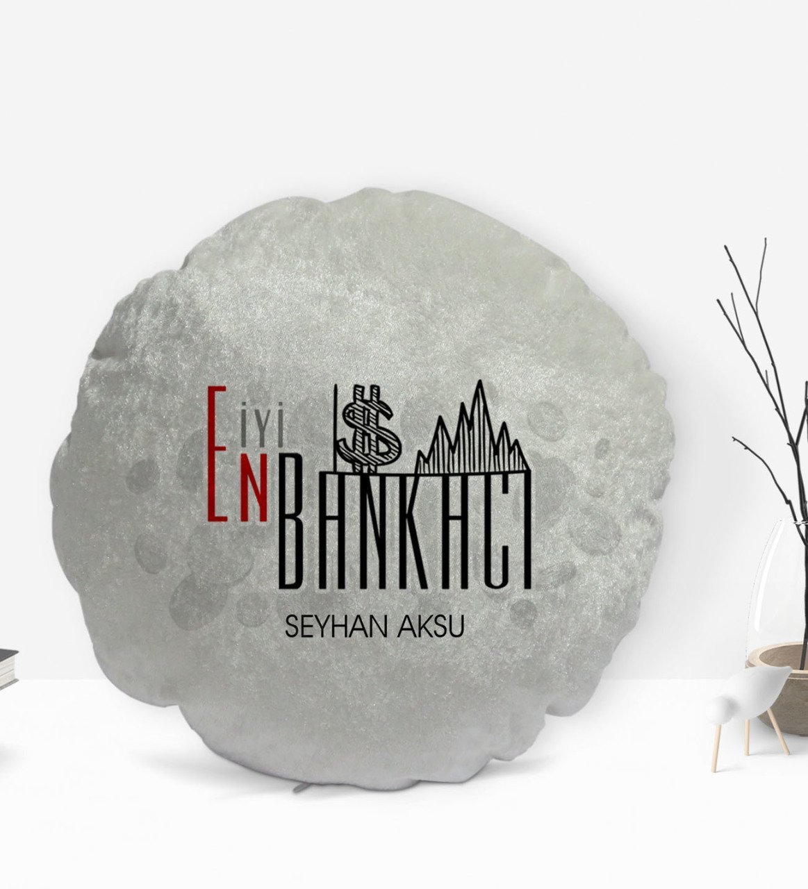 Kişiye Özel İsimli En İyi Bankacı Tasarımlı Dekoratif Kırlent Yastık-1