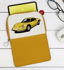 BK Gift Klasik Araç Tasarımlı Taşınabilir Koruyucu Tablet Kılıfı & Organizer Çanta - Sarı-7