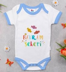 BK Kids Bayram Şekeri Tasarımlı Mavi Bebek Body Zıbın-1