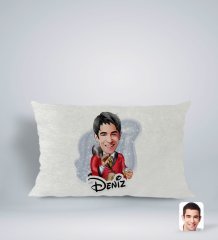 Kişiye Özel İsimli Erkek Patron Karikatürlü Dikdörtgen Araç Koltuk Yastığı-2